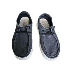 Hey Dude Wendy Chambray Grey Casual Slip On shoes Boat Size 9